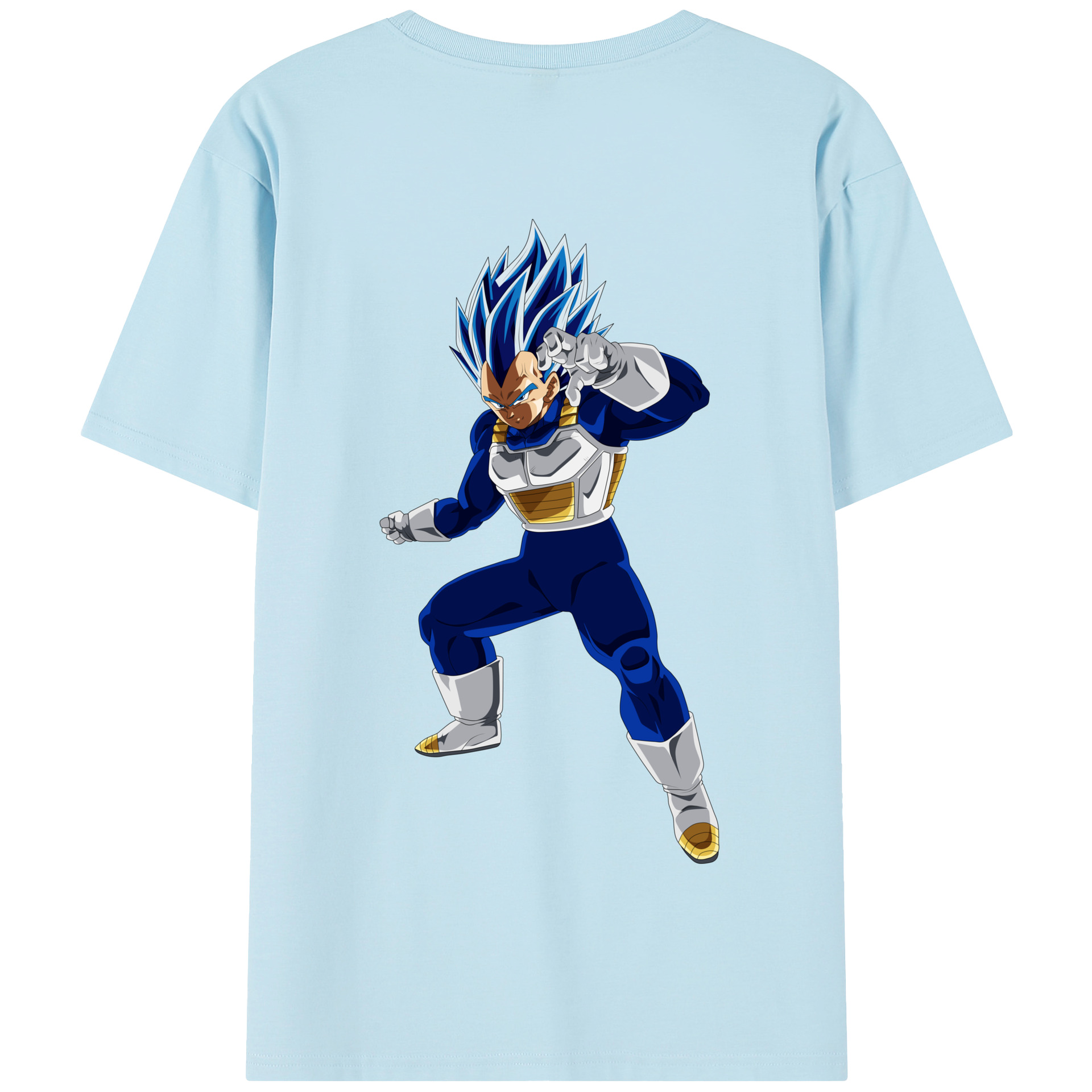 （画像用） ドラゴンボール ベジータ四世（Bejīta Yonsei）DRAGON BALL Vegeta IV 綿100％半袖Tシャツ（背面プリント）